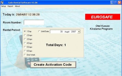 EUROSAFE Kiralık Otel Kasası Programı