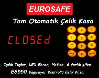 EUROSAFE Çelik Kasa Işıklı Tuş Takımı ve Ekran Görüntüsü